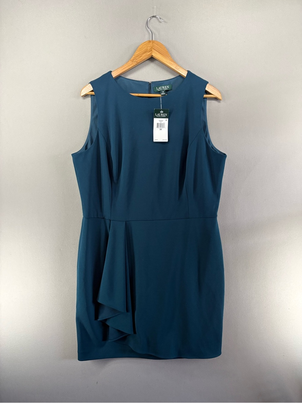 Lauren Ralph Lauren Women Essentials Blue Cocktail Dress Size 16 NWT